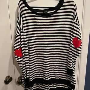 Torrid Black and White Striped Sweater